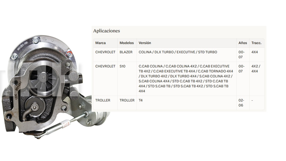 Imagen de TURBO 4.07TCA SPRINT S10/BLAZER EURO 2 DIESEL 4.07TCA